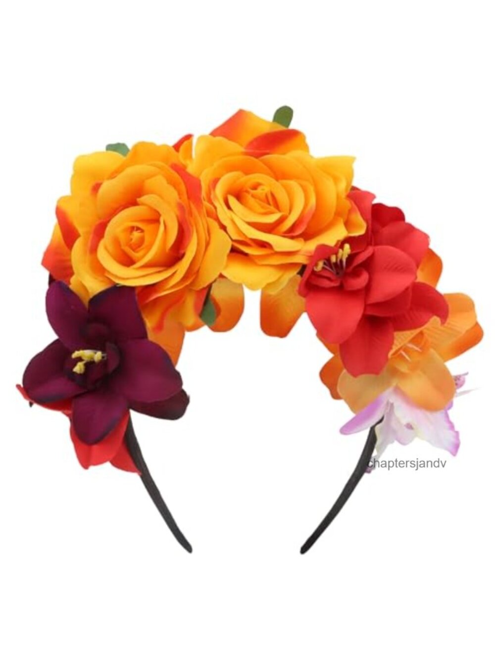 Handmade Mexican Rose Flower Crown Headband Day of the Dead Frida Kahlo Costume